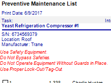 PM Task Software List (for computerized maintenance management system) pm task list