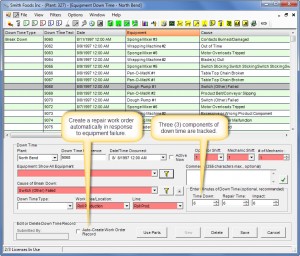 Down Time Software Screen