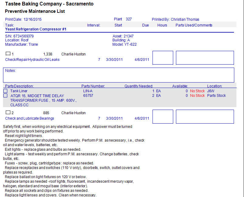 Preventive Maintenance Software Solution