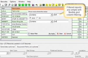 Grid Column Filtered Reporting