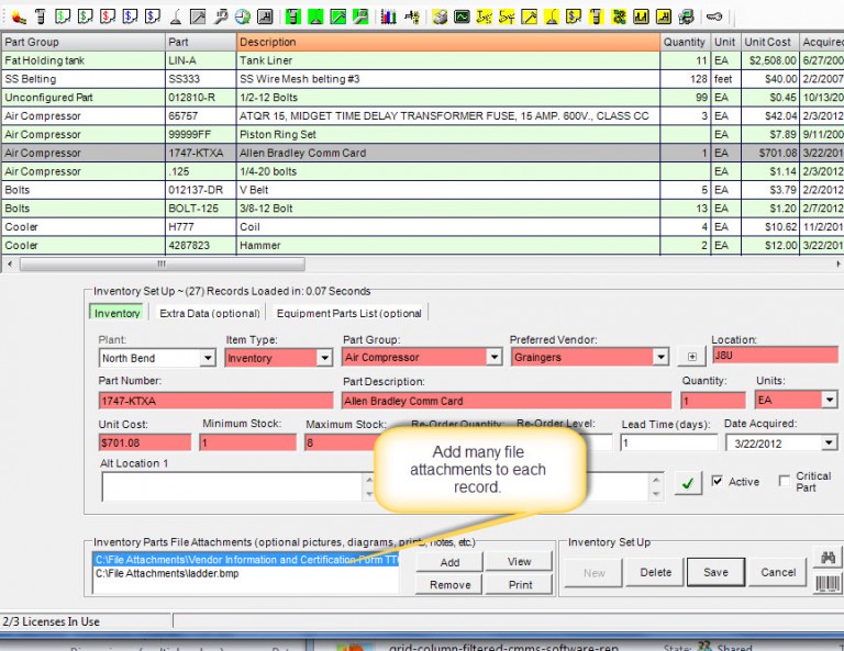 Machine Maintenance Software Reporting Excel CMMS