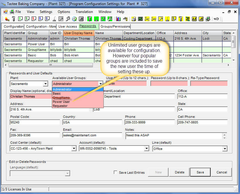 CMMS Software Benefits of Passwords