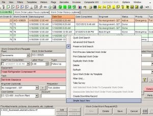 simple work order software input
