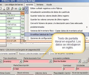 spanish translated inventory management software