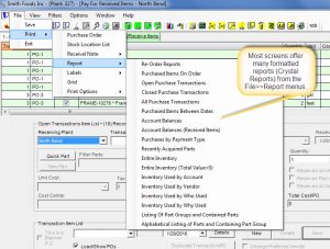 equipment asset software reporting formats