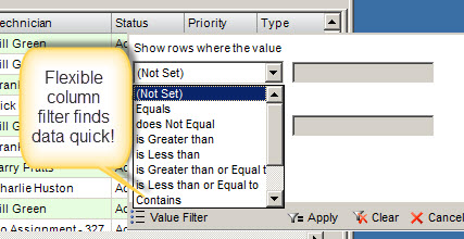 work order filters save time