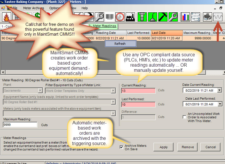 automatic meter-based work orders